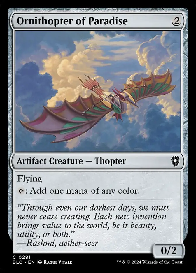 Ornithopter of Paradise (Bloomburrow Commander)