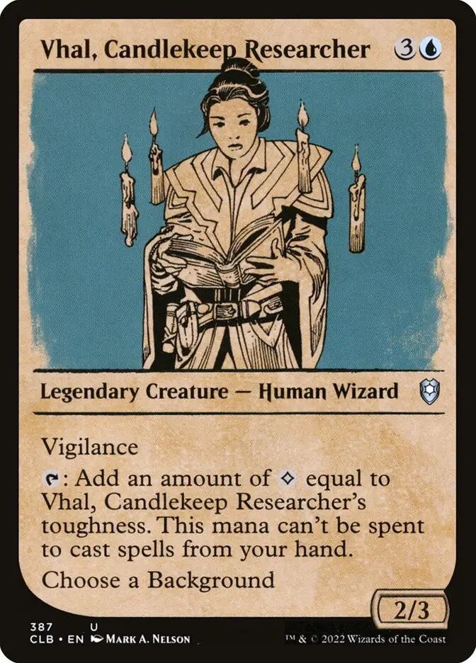 Vhal  Candlekeep Researcher (Commander Legends: Battle for Baldur