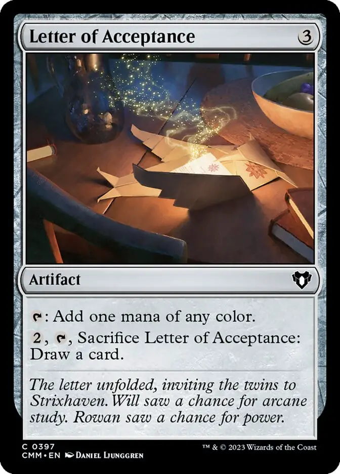 Letter of Acceptance (Commander Masters)