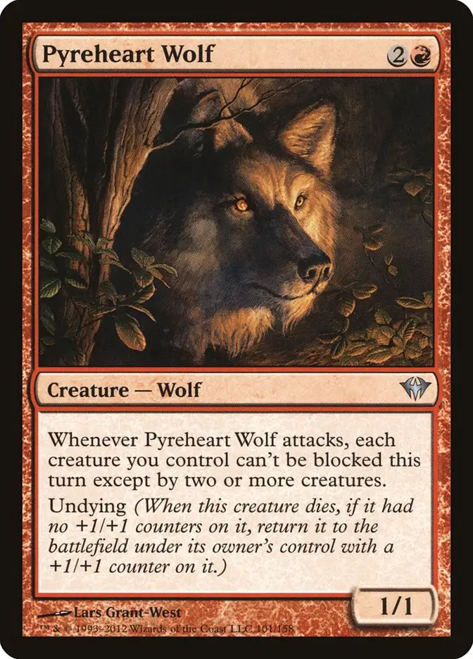 Pyreheart Wolf • Creature — Wolf (Dark Ascension) - MTG Assist