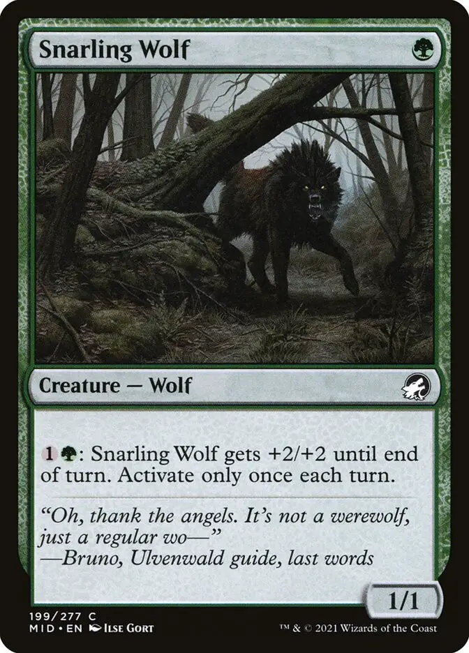 Snarling Wolf (Innistrad: Midnight Hunt)
