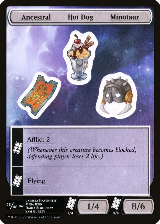 Ancestral Hot Dog Minotaur (Unfinity Sticker Sheets)