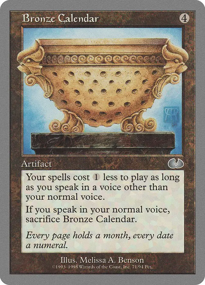 Bronze Calendar (Unglued)