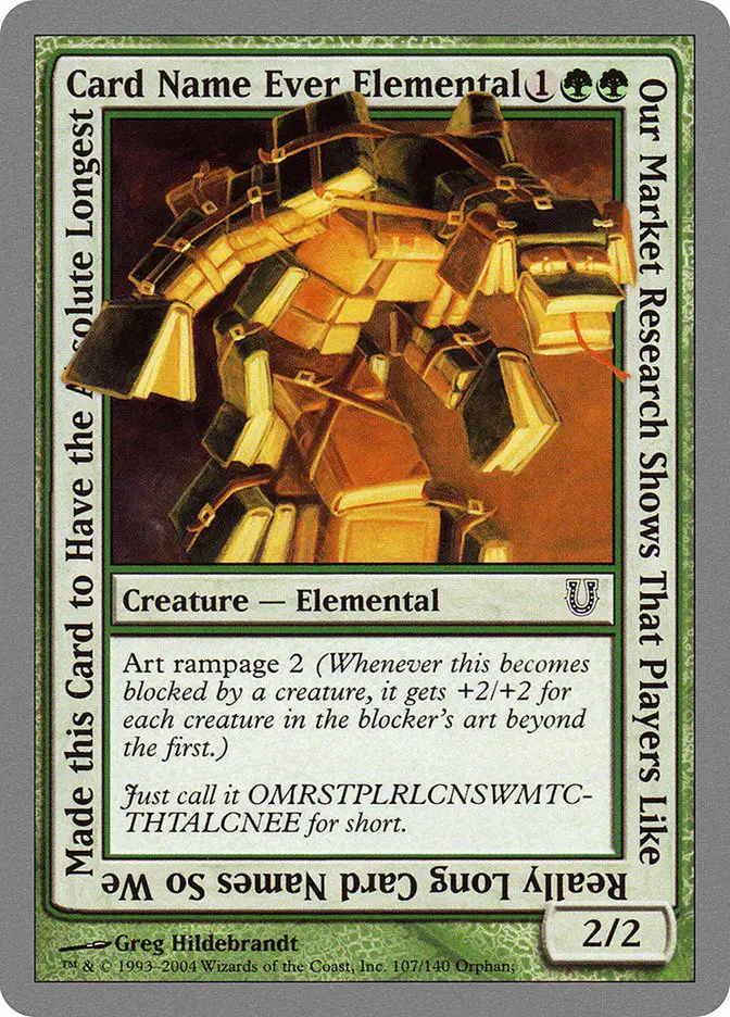 Our Market Research Shows That Players Like Really Long Card Names So We Made this Card to Have the Absolute Longest Card Name Ever Elemental (Unhinged)