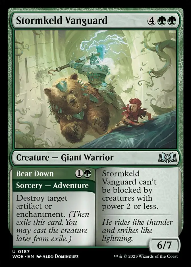 Stormkeld Vanguard    Bear Down (Wilds of Eldraine)